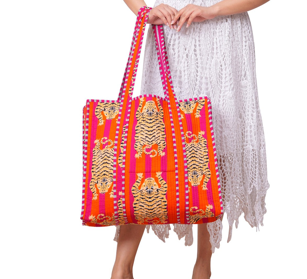 Indian Cotton Quilted Handmade Tote Bag