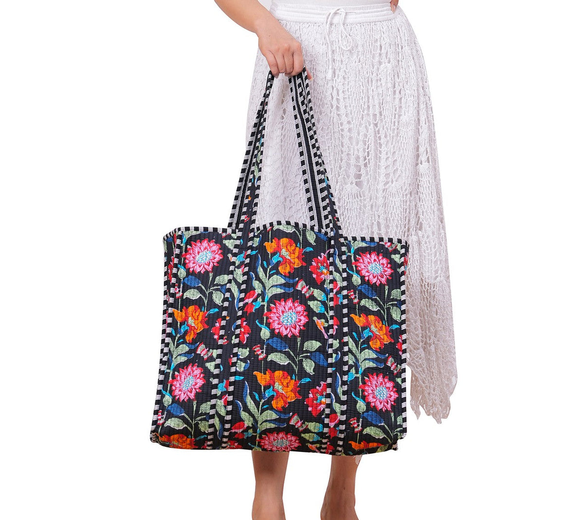 Indian Cotton Quilted Handmade Tote Bag