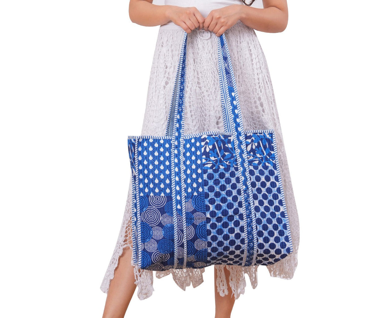 Indian Cotton Quilted Handmade Tote Bag