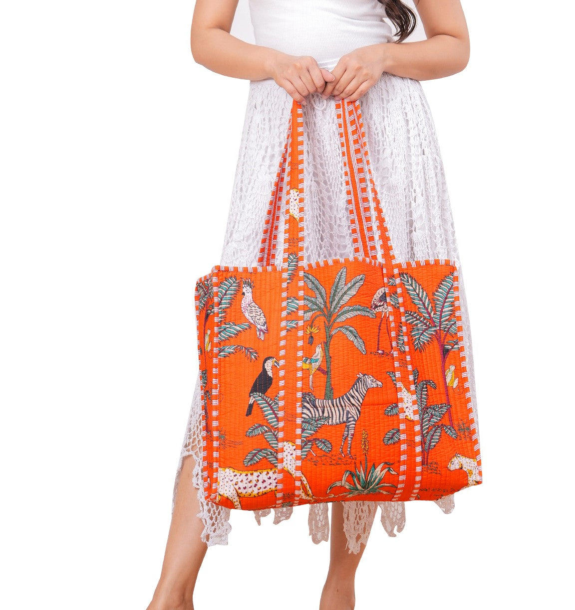 Indian Cotton Quilted Handmade Tote Bag