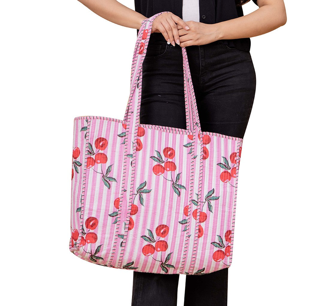 Indian Cotton Quilted Handmade Tote Bag